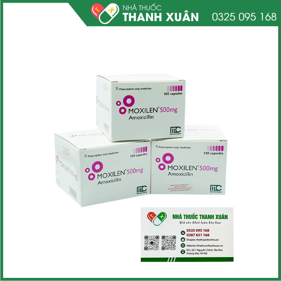 Moxilen 500mg điều trị nhiễm khuẩn hô hấp, nhiễm khuẩn huyết, nhiễm khuẩn da, viêm bàng quang, viêm niệu đạo
